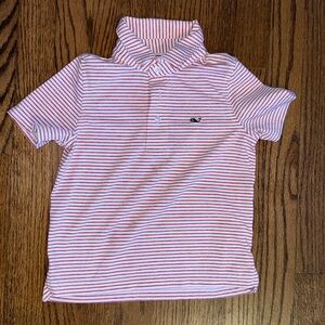 Vineyard Vines Striped Red Sankaty Kids Polo Shirt